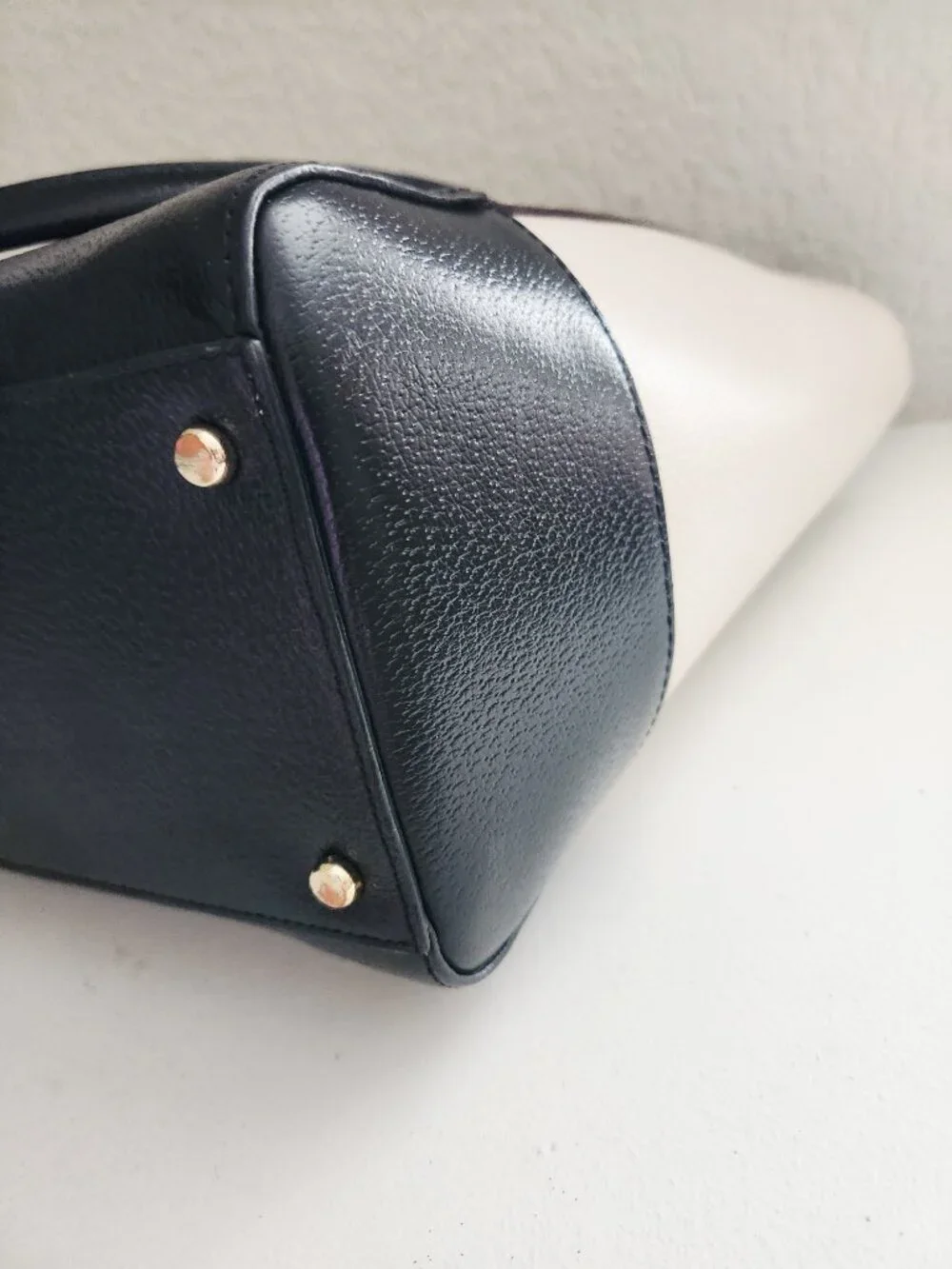 Like New Kate Spade NY Cream & Black Leather Tote Bag